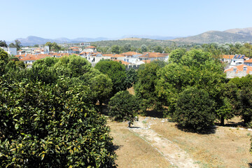 Street and building at town of Arta, Epirus, Greece