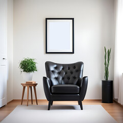 modern living room with sofa. mockup frame