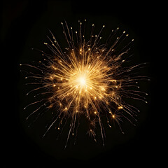 Fireworks on black background, Fireworks light up the sky, festive fireworks explode on black background, ai generated image