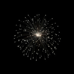 Obraz premium Fireworks on black background, Fireworks light up the sky, festive fireworks explode on black background, ai generated image