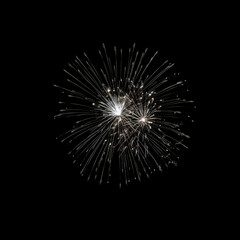 Fireworks on black background, Fireworks light up the sky, festive fireworks explode on black background, ai generated image