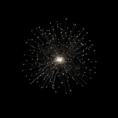 Obraz premium Fireworks on black background, Fireworks light up the sky, festive fireworks explode on black background, ai generated image