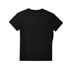 Naklejka premium black plain cotton t-shirt on isolated background
