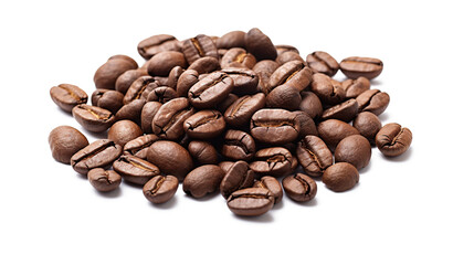 Coffee beans isolated on transparent background, PNG image with background removed, Created with Generative Ai technology.