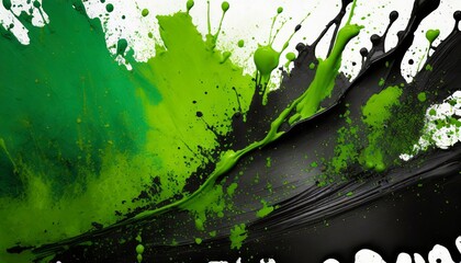 black and green paint splash background