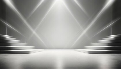 white stage background with gradient light empty room for display your product