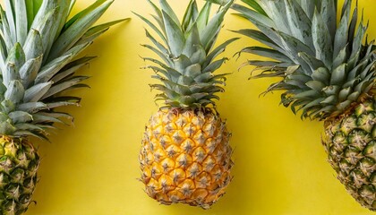 yellow pineapple on a yellow background