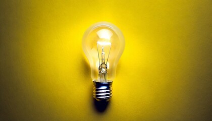 idea light bulb on a vivid yellow background