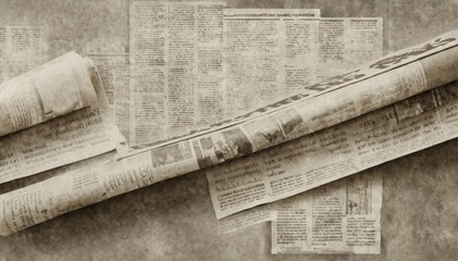 newspaper paper grunge aged newsprint pattern background vintage old newspapers template texture generative ai