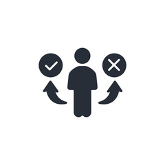 decision making icon. vector.Editable stroke.linear style sign for use web design,logo.Symbol illustration.