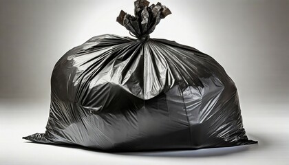 black garbage bag on or white background