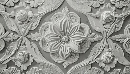 patterns on the ceiling gypsum sheets of white flowers plaster background floral pattern seamless pattern created with generative ai technology