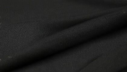 black flag cloth in full frame with selective focus 3d illustration of pitch dark colored garment with clean natural linen texture for background banner or wallpaper use