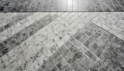 of pristine ceramic tile on white marble floor