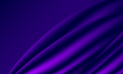 Purple abstract background. Dynamic smooth waves.  Delicate silk fabric style. Elegant and minimalist 3D design.