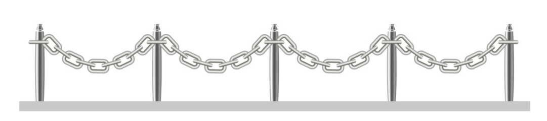 Obraz premium A metal fence. Metal iron chain 3d, vector image.