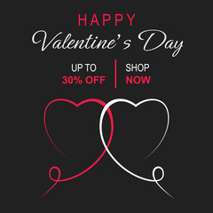 Valentine's Day holidays square template. Special offer template design. Vector illustrations for social media banners and website, online shopping, sale ads, greeting cards, marketing material