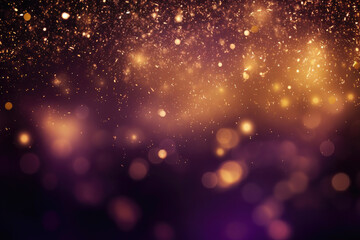 Fototapeta na wymiar Mystical Night: Golden Violet Fireworks