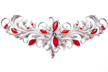 Festive Red and Silver Decor on White