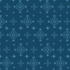 Abstract pattern with snowflakes on a dark background