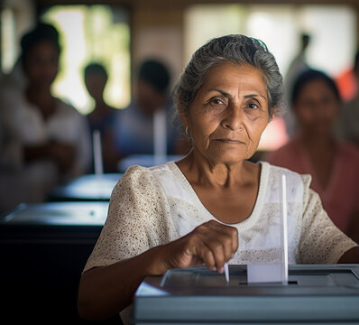 Votante en una casilla electoral votando por el pr&oacute;ximo presidente.