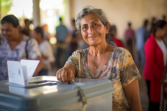 Votante en una casilla electoral votando por el pr&oacute;ximo presidente.