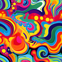 Fototapeta na wymiar Vivid Psychedelic Swirl Patterns