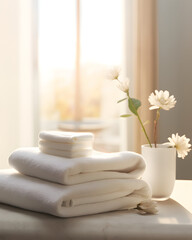 Obraz na płótnie Canvas spa still life with towels