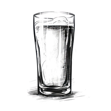 Glass of beer illustration on transparent background. 