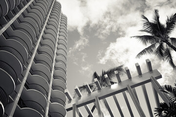 Tropical Island Vacation with Palm Trees and Blue Skies