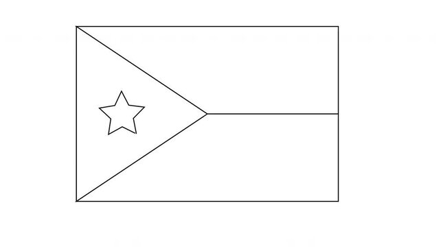 Djibouti flag sketch animation