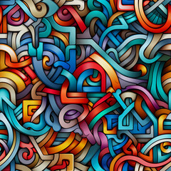 Maya Aztec Seamless tile pattern tribal AI art