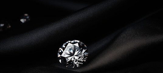 Diamond on black fabric.