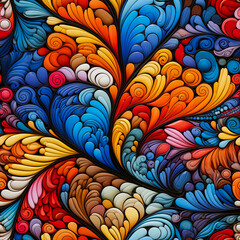 Feather Seamless tile pattern AI art