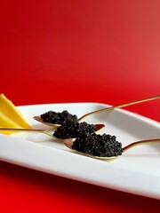 Caviar on spoon