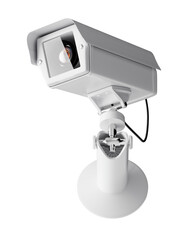 large light CCTV camera isolated on a dark background. Security concept. Source or mockup. 3d render