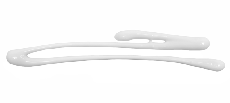 Sun lotion spilled, tanning cream puddle, white skincare product isolated on white, top view, clipping path
