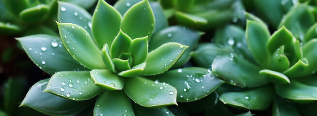 A succulent plant with tiny water droplets on its leaves the concept of hydration  - Powered by Adobe