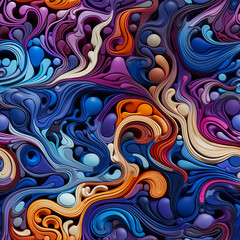 Fototapeta premium Liquid fluid modern abstract Seamless tile pattern AI art