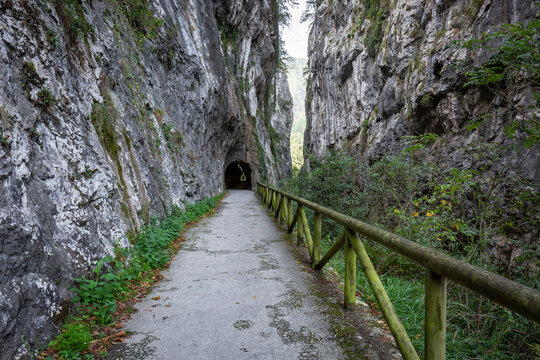 Senda del Oso (Bear Trail) - Entrepe&ntilde;as gorge (Pe&ntilde;as juntas) - green Way Entrago/Proaza, Asturias, Spain