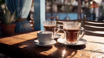 Foto op Plexiglas cup of cappuccino © younas