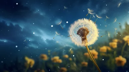 Rolgordijnen dandelion in the sky © younas