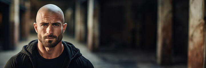 Obraz premium Men's Shaved Head Styles and Maintenance 