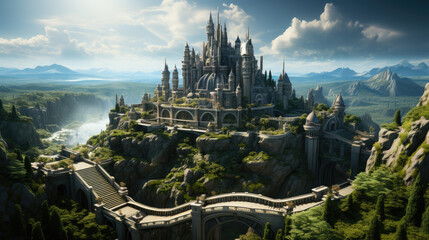 Naklejka premium Fantasy Mythic Castle