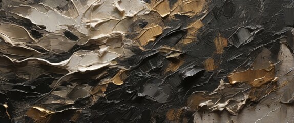 illustration of abstract painting of yellow, brown, and black colors
