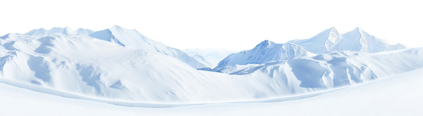 Serene landscape of snowy peaks and majestic mountains, cut out - obrazy, fototapety, plakaty