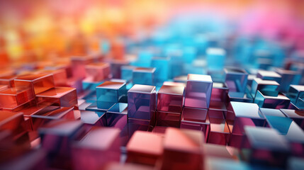 Obraz premium Spectrum Lattice: Colorful Gradient Grid. Generative AI