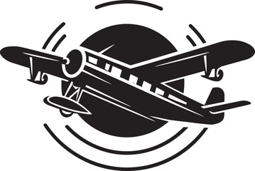 Ink and Air Illustrating Black AircraftDarkened Dynamics Aircraft in Black Illustration