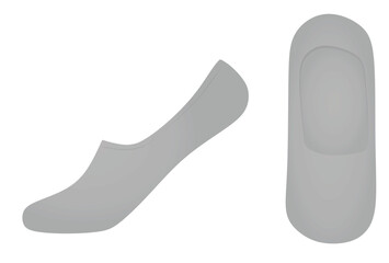 Grey short sock. vector illustration