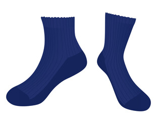 Blue sport socks. vector illustration